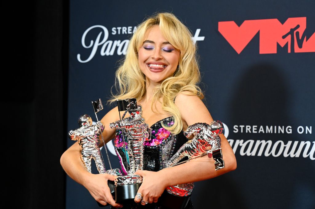 Sabrina Carpenter winner of the the Best Album Award for "Short n' Sweet" at the MTV Video Music Awards 2025 held at UBS Arena on September 07, 2025 in New York, New York. (Photo by Gilbert Flores/Billboard via Getty Images)
