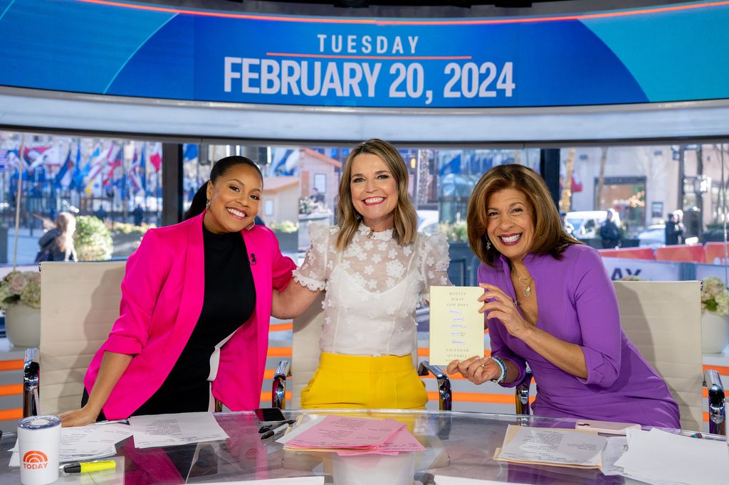 TODAY -- Pictured: Sheinelle Jones, Savannah Guthrie and Hoda Kotb on Tuesday, February 20, 2024 -- (Photo by: Nathan Congleton/NBC via Getty Images)