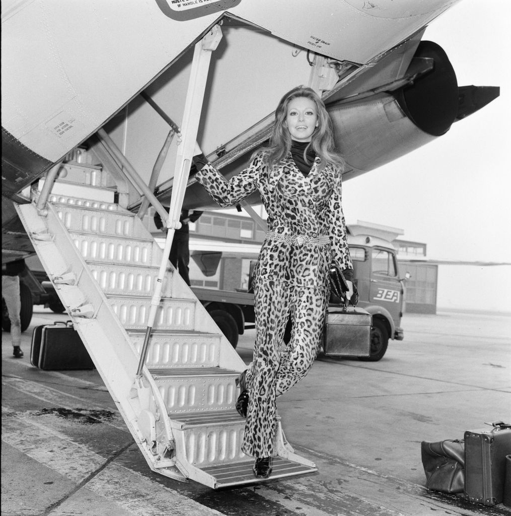 Claudie Lange at London Heathrow Airport, 1969.