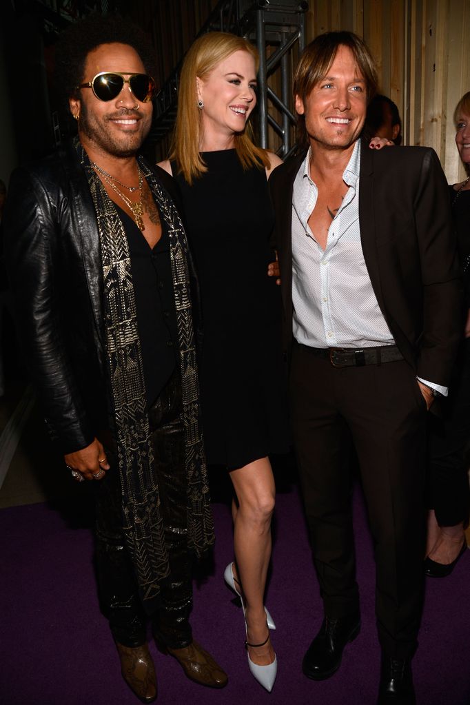 Lenny Kravitz, Nicole Kidman and Keith Urban attend the 2013 CMT Music awards at the Bridgestone Arena on June 5, 2013 in Nashville, Tennessee.