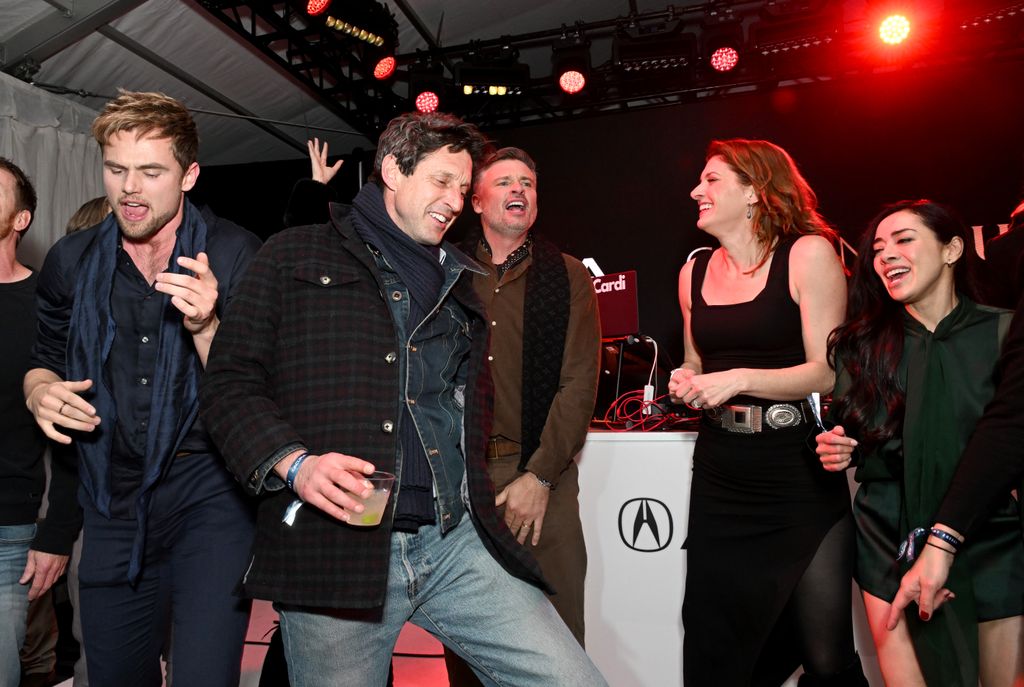 Garrett Wareing, Houston King, Tom Welling, Lauren Aboulafia and Aimee Garcia attend the Chasing Summer Premiere Party hosted by Acura at Acura House of Energy on January 26, 2026 in Park City, Utah.