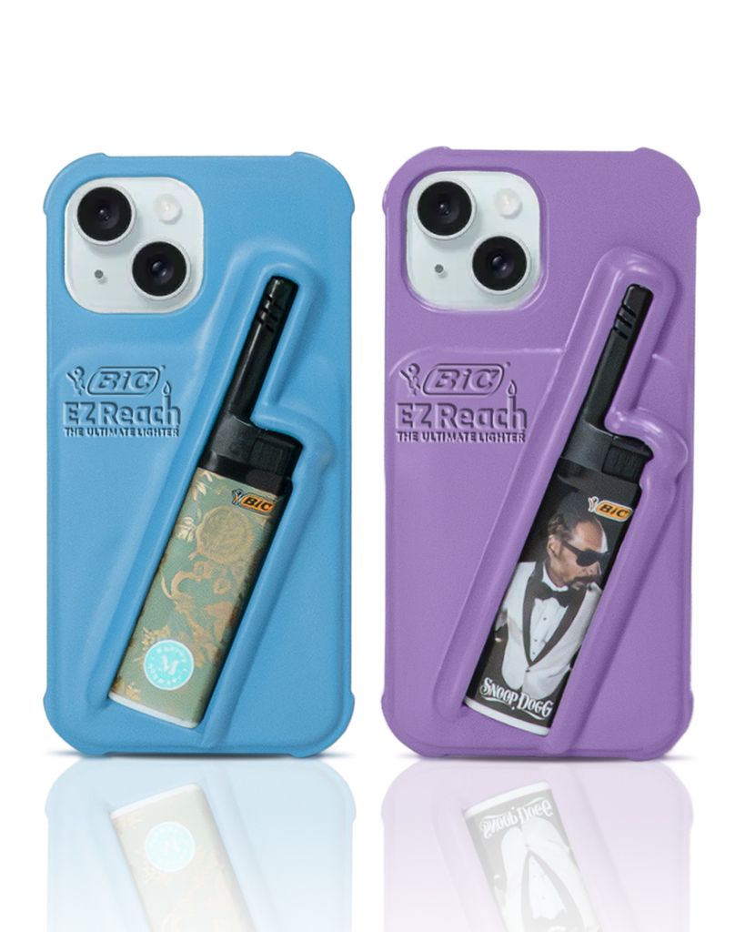 A photo of Snoop Dogg's new "Hold the Phone" case designs 