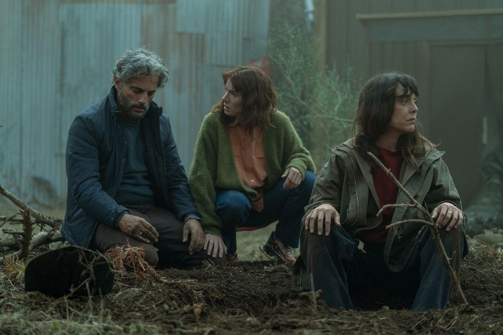 trois personnes assises dans les bois