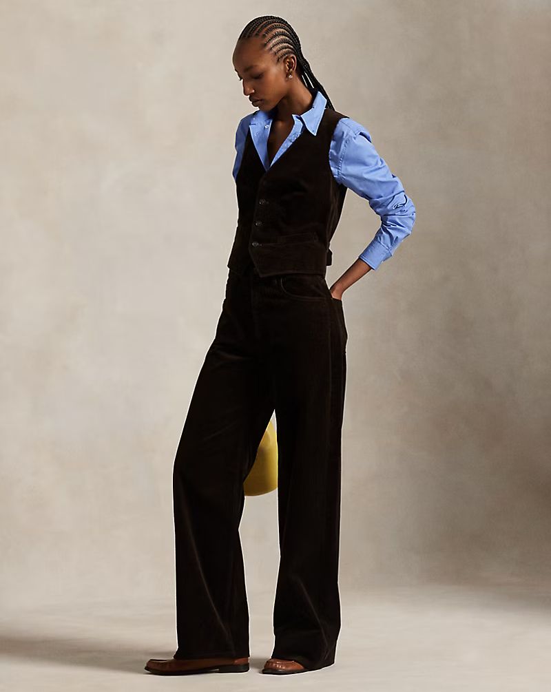 Cotton Corduroy Wide-Leg Trouser
