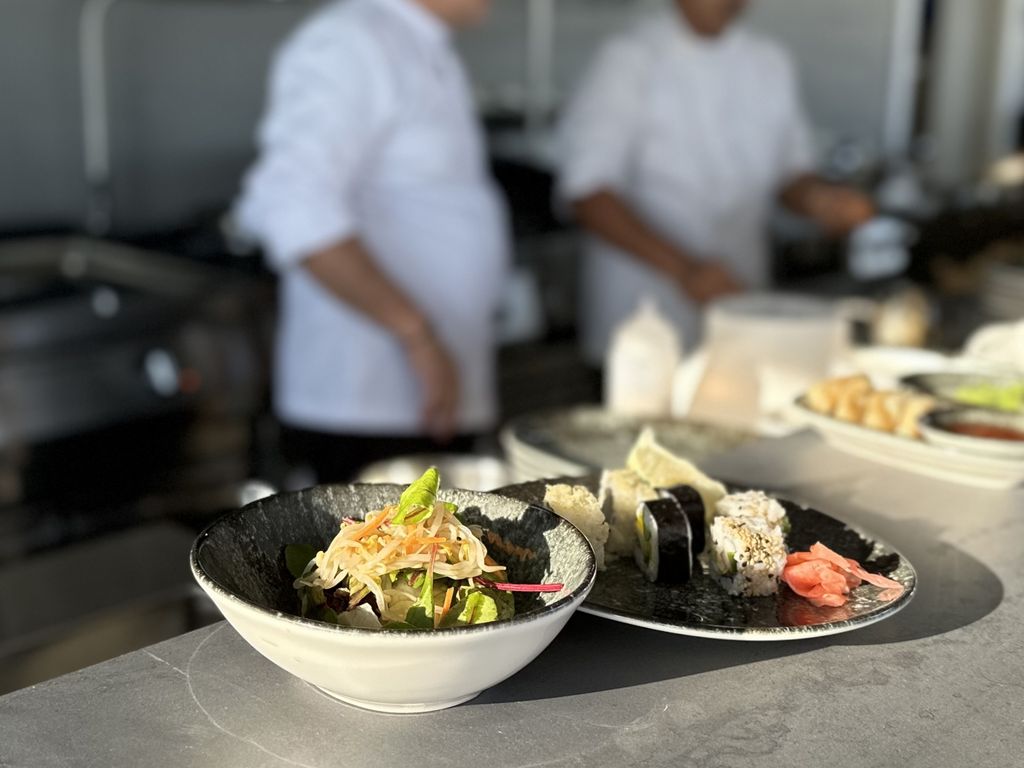 plate and bowl of food 