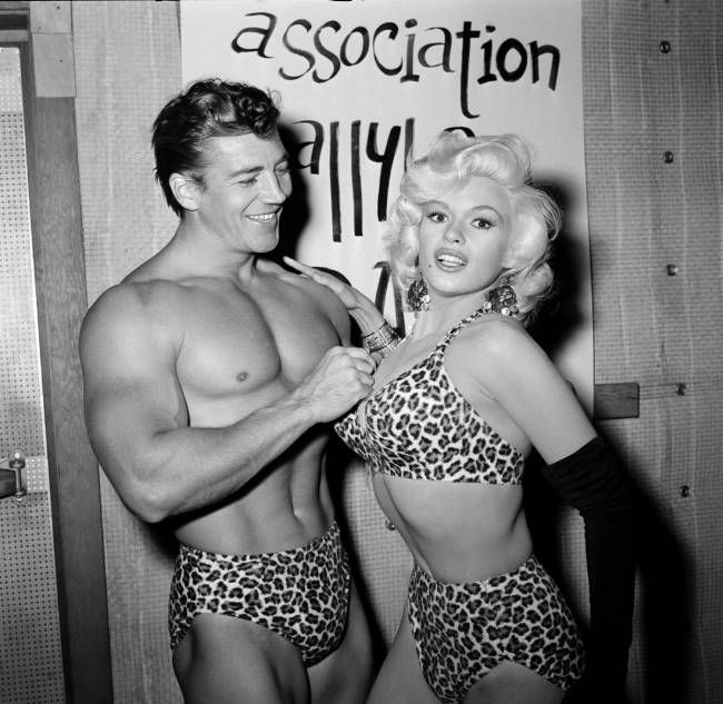 Jayne Mansfield and Mickey Hargitay at a 1956 Halloween party
