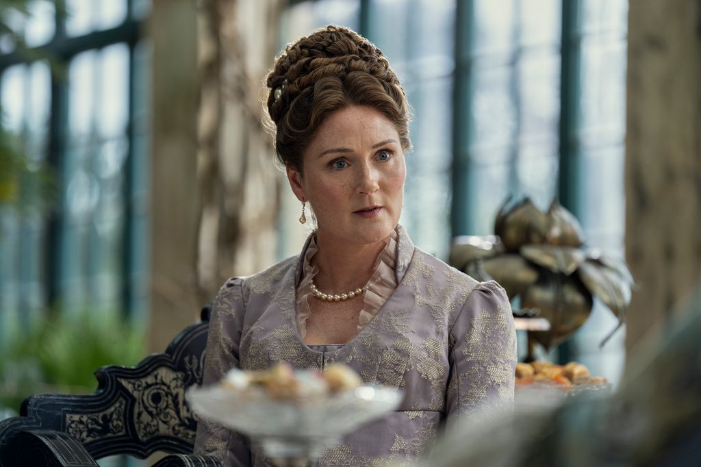 Ruth Gemmell as Violet Bridgerton in  Queen Charlotte: A Bridgerton Story