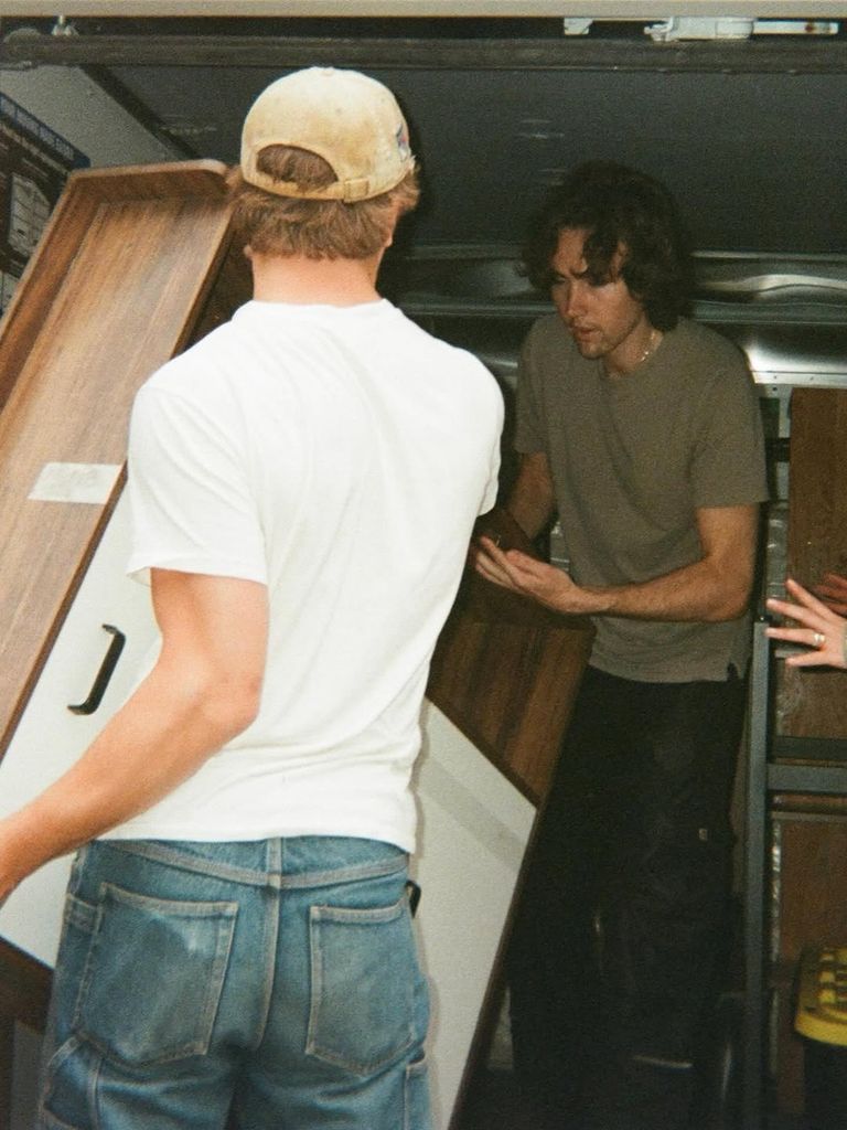Andrew's son Wyatt was also helping with the move 