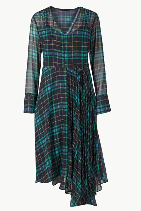marks and spencer checked dress