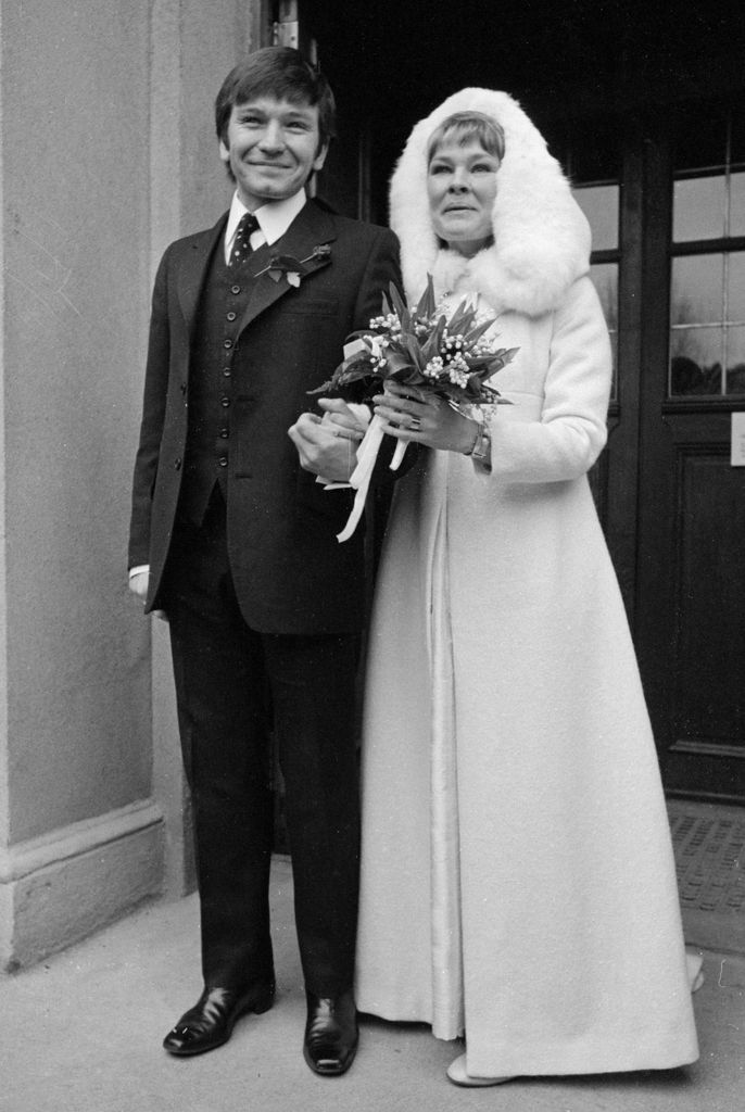 Judi Dench on her wedding day with Michael Williams
