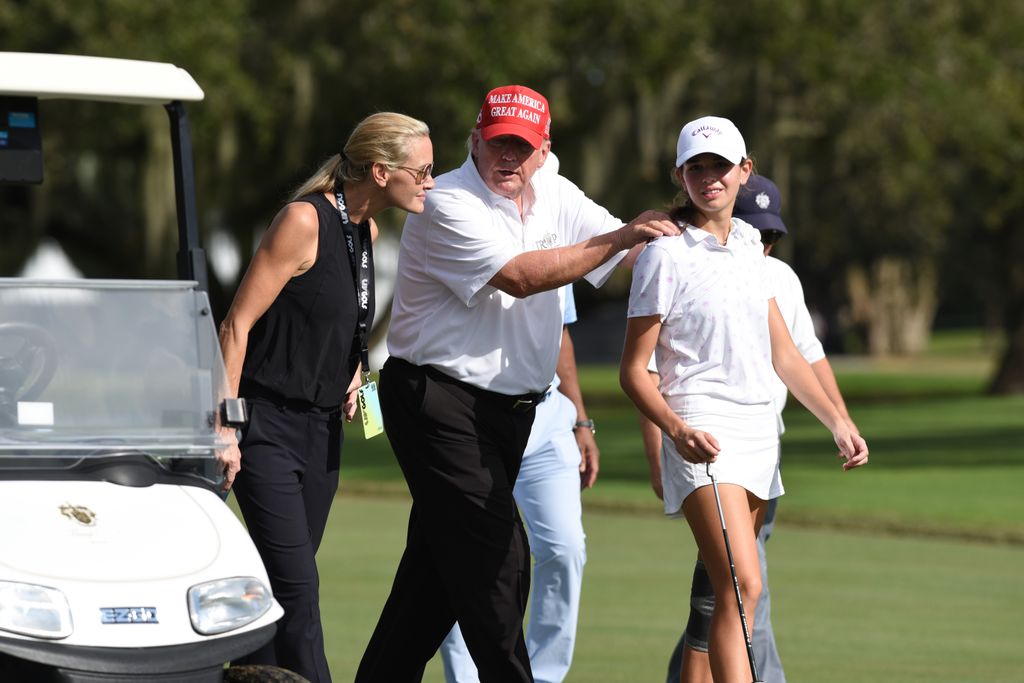 Vanessa, Kai and Donald Trump on the golf course