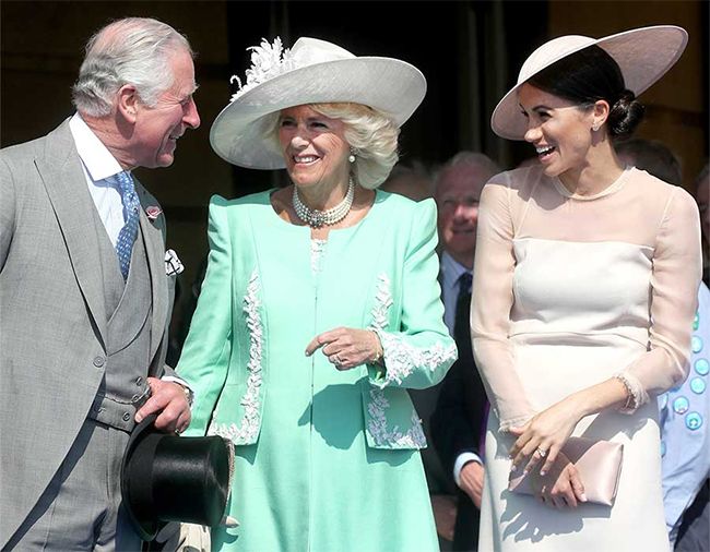 prince charles with meghan at garden party