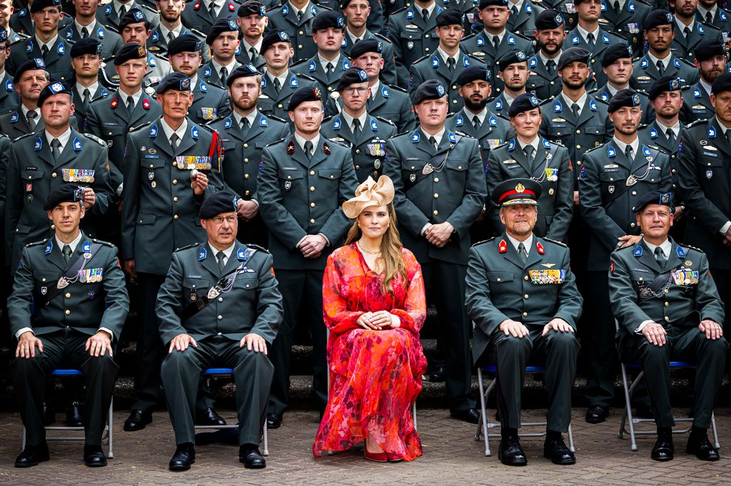 Princess Amalia of The Netherlands attends the presentation of the standard to the Princess Catharina-Amalia Hussar Regimen