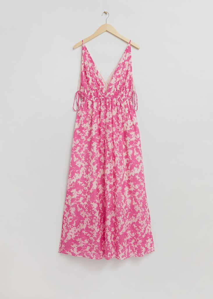 Tie-Detailed V-Cut Dress