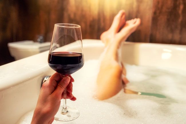 Wine in bath