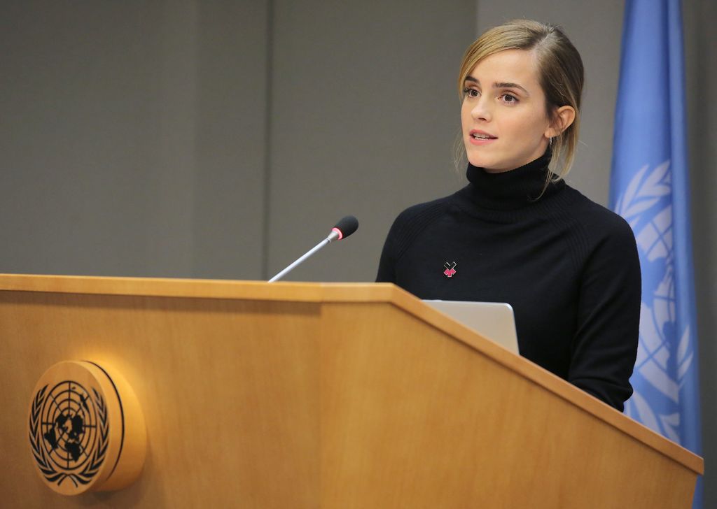 Actress Emma Watson speaks at the launch of the HeForShe IMPACT 10x10x10 University Parity Report at The United Nations 