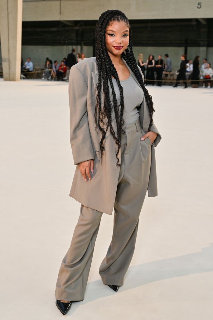 Halle Bailey looked beautiful at the Ami Alexandre Mattiussi Menswear show during Paris Fashion Week 