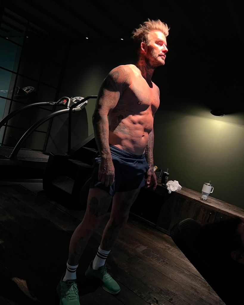 David Beckham showed off his post-workout glow