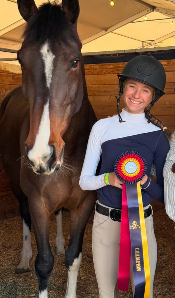 Photo shared by Mark Wahlberg's wife Rhea of their daughter Grace in equestrian gear