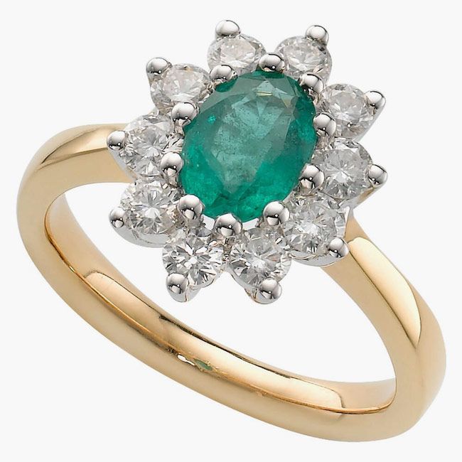 new gold emerald diamond ring