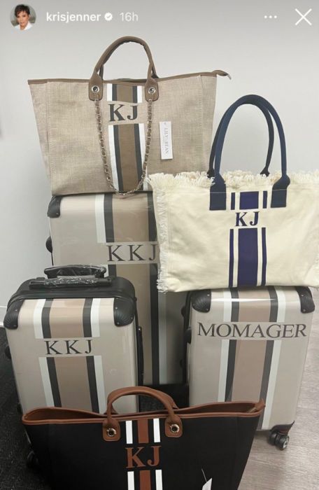 kris jenner lily and bean luggage
