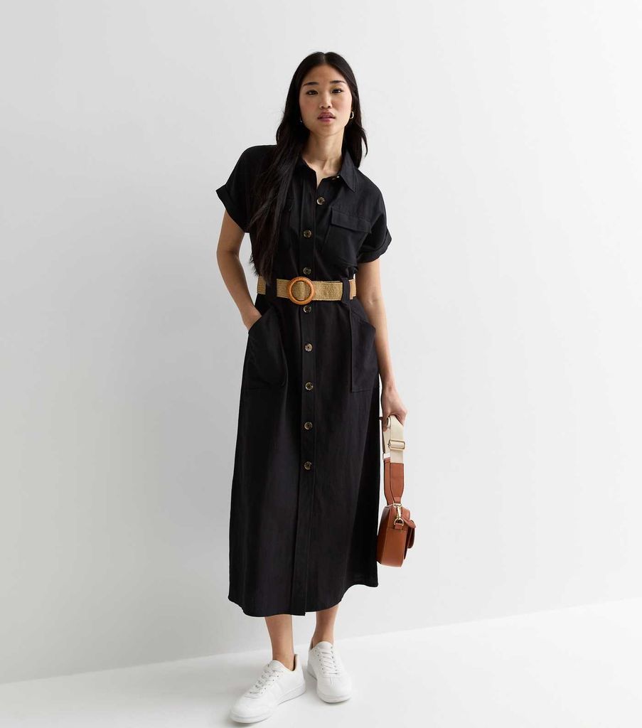 new look black shirt dress 