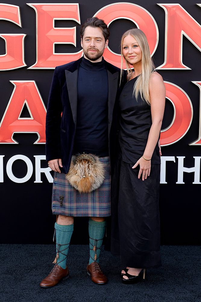 Richard Rankin and Sammie Russell at the premiere of dungeons and Dragons