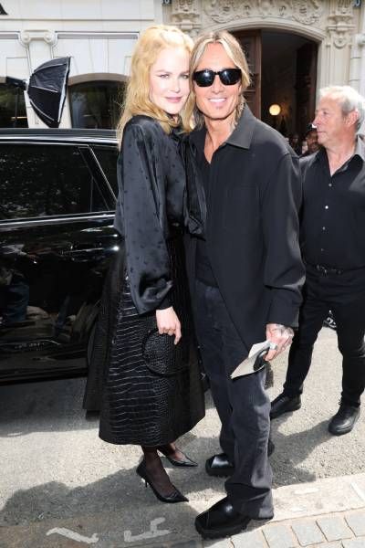Nicole Kidman and Keith Urban outside the Balenciaga show in Paris