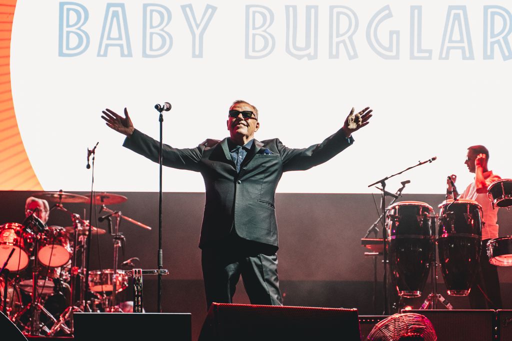 MATLOCK, ENGLAND - AUGUST 03: Graham McPherson, also known as Suggs of Madness performs onstage during Y Not Festival at Pikehall on August 03, 2025 in Matlock, England. (Photo by Luke Brennan/Getty Images)