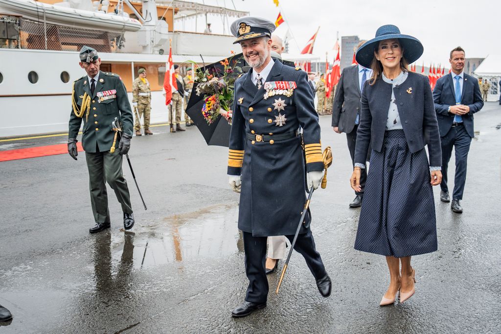 King Frederik and Queen Mary on Vejle Harbour