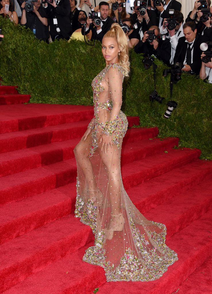 Beyonce in sheer dress at met gala