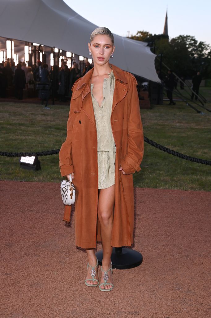 Iris Law arrives at the Burberry Summer 2026 show during London Fashion Week on September 22, 2025 in London, England. (Photo by Alan Chapman/Dave Benett/Getty Images for Burberry)
