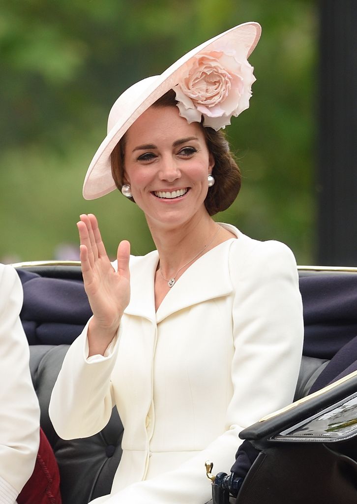 Catherine, Duchess of Cambridge attends the Trooping the Colour, this year marking the Queen's official 90th birthday at The Mall on June 11, 2016 in London, England. The ceremony is Queen Elizabeth II's annual birthday parade and dates back to the time of Charles II in the 17th Century when the Colours of a regiment were used as a rallying point in battle.