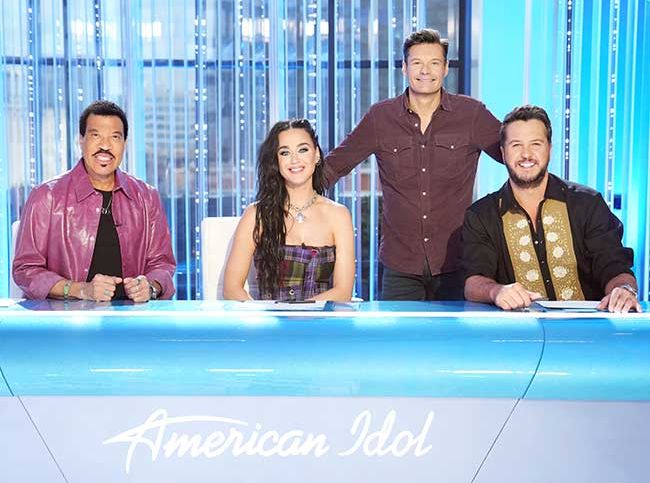 Katy Perry with Lionel Richie, Luke Bryan and Ryan Seacrest