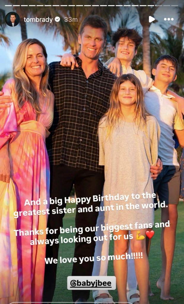 Tom Brady with his sister and three children