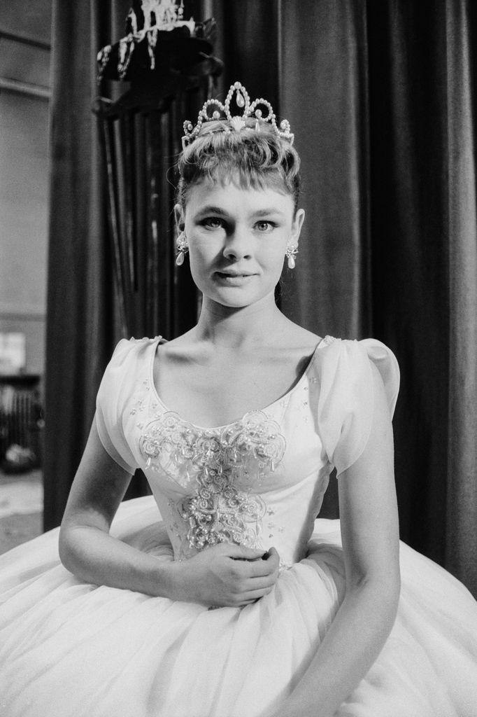English actress Judi Dench at a dress rehearsal of 'Hamlet' at the Old Vic theatre, London, 11th September 1957. Dench is making her London debut as Ophelia in the Old Vic Company's production