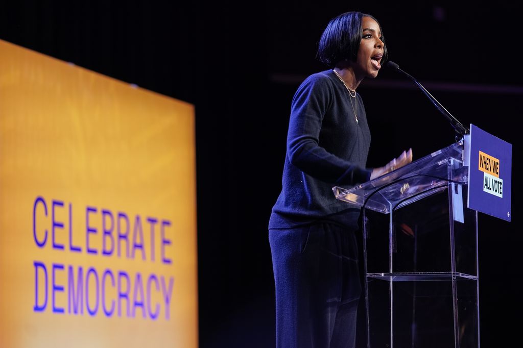 Kelly Rowland also attended the rally