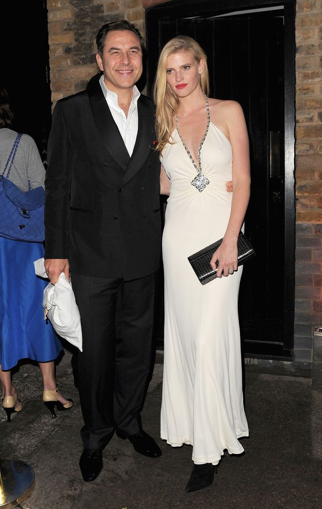 Lara Stone and David Walliams pictured in a full length photo