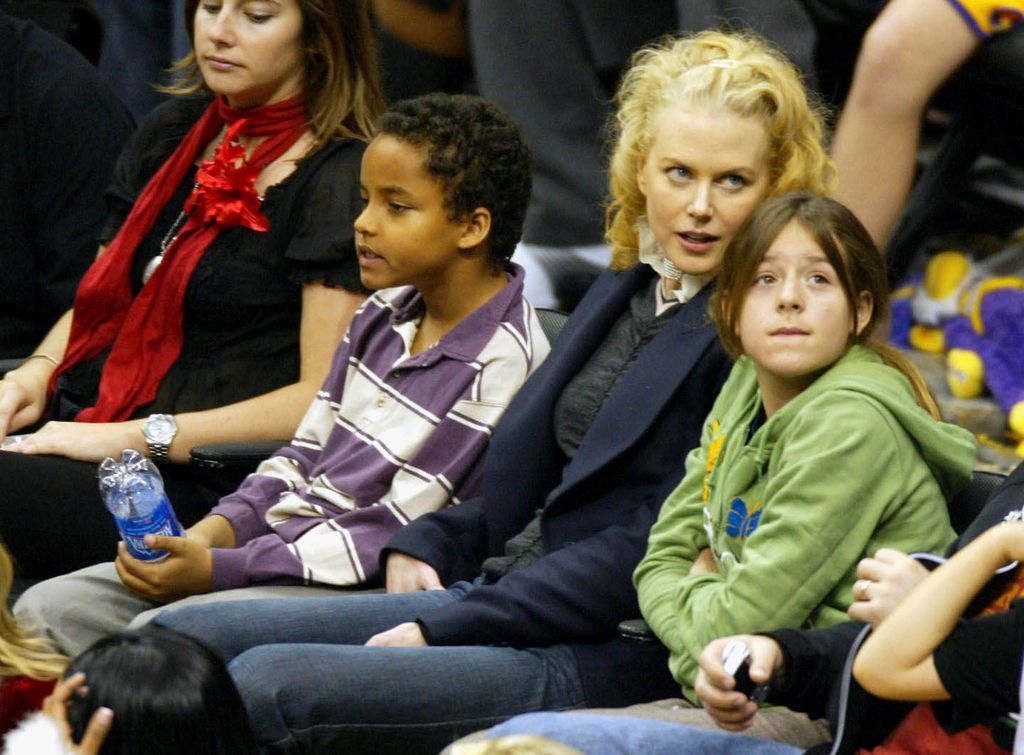 Nicole Kidman with her children Bella and Connor Cruise in 2004