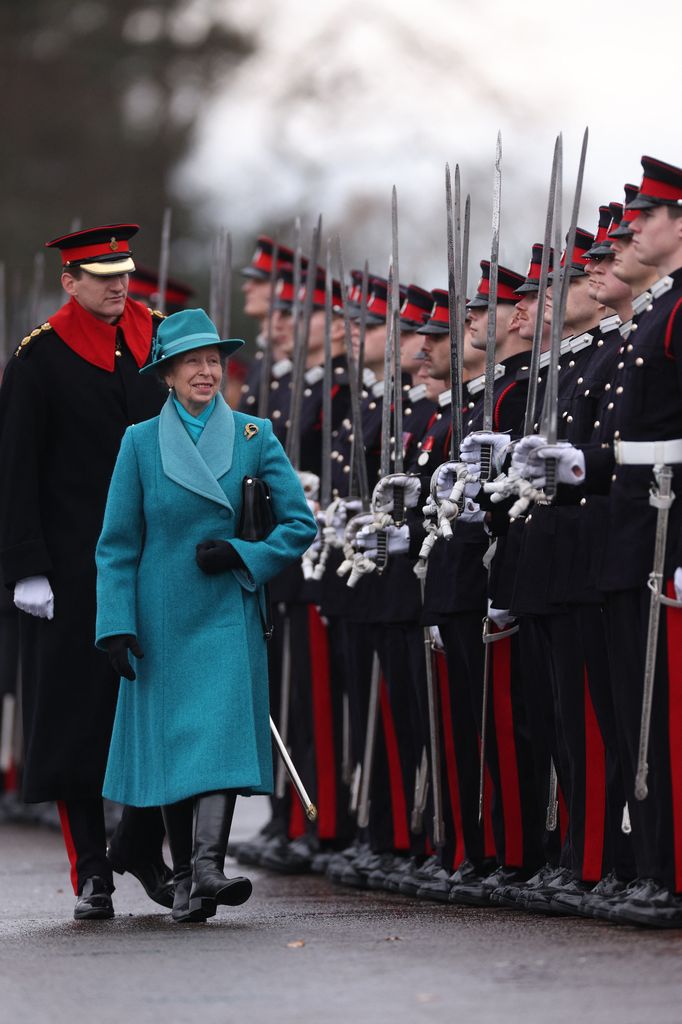 Princess Anne was all smiles as she met the cadets
