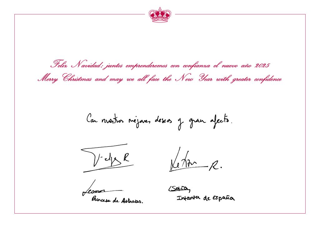 The card was signed by all four royals