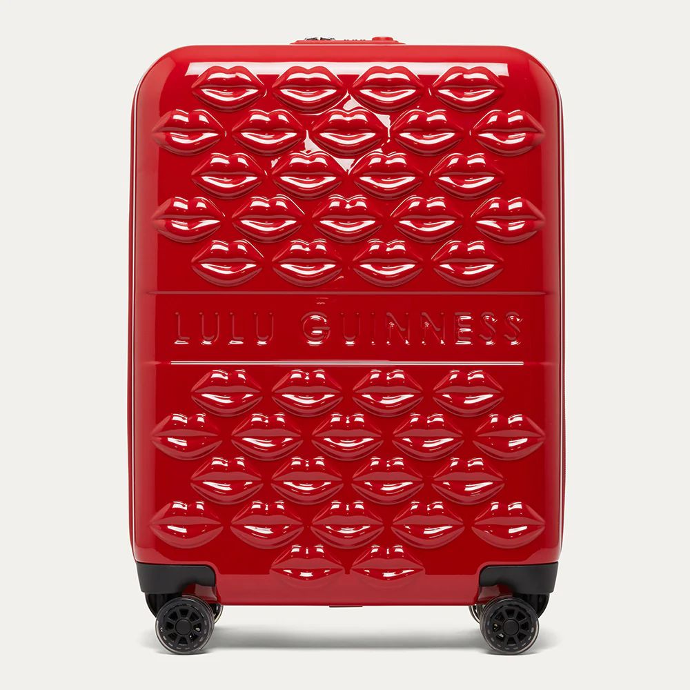 Red Lulu Lips Cabin Spinner Suitcase