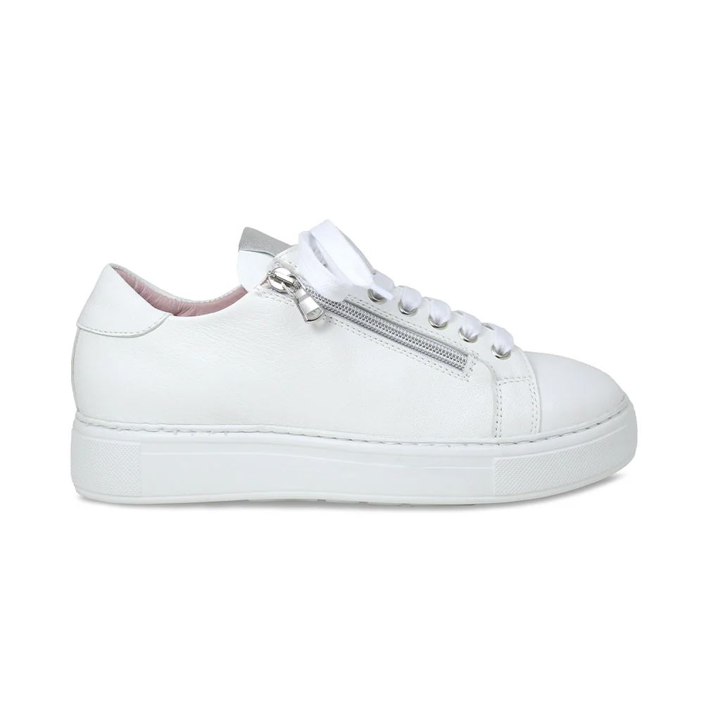 Sole Bliss Feather White Leather Sneakers