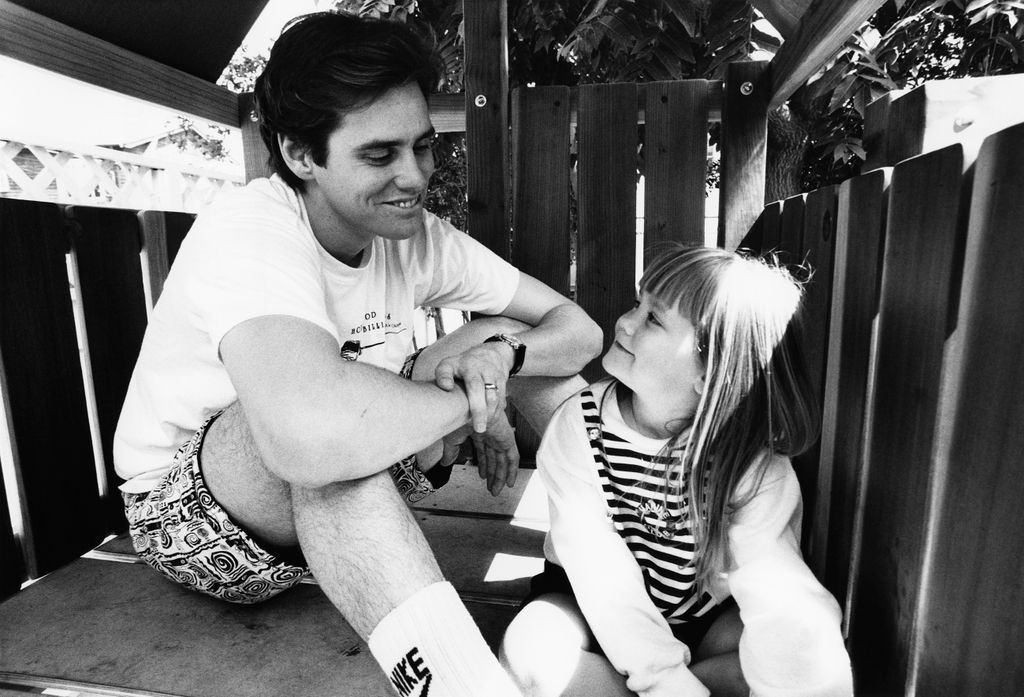 Jim Carrey home with his daughter Jane when she was a child