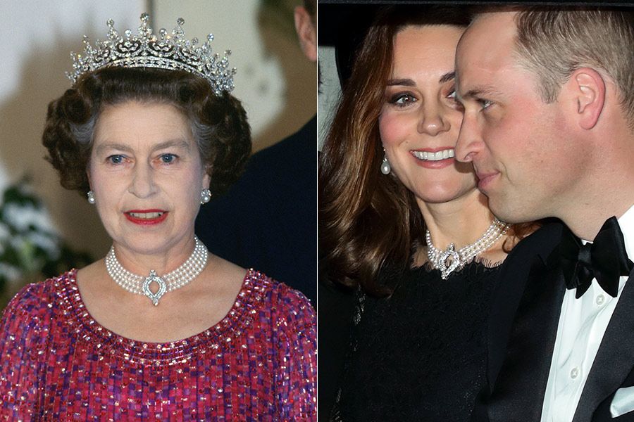 queen kate middleton  pearl choker