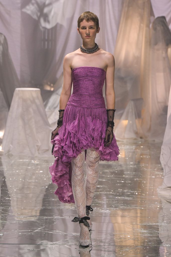 Valentino spring/summer 2025 pink polka dot dress