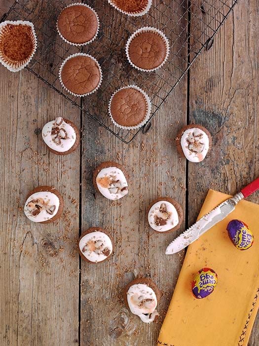 Cadbury Creme Egg Cupcake Brownie