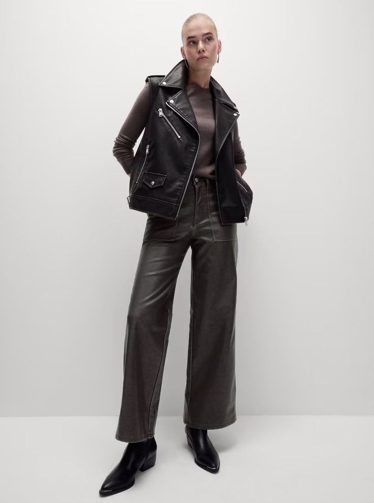 M&S leather look trousers