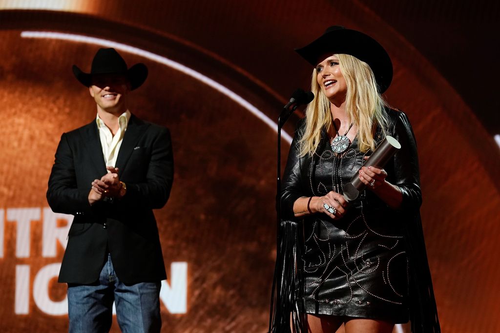 Miranda Lambert accepts the Country Icon award onstage during the 2024 People's Choice Country Awards