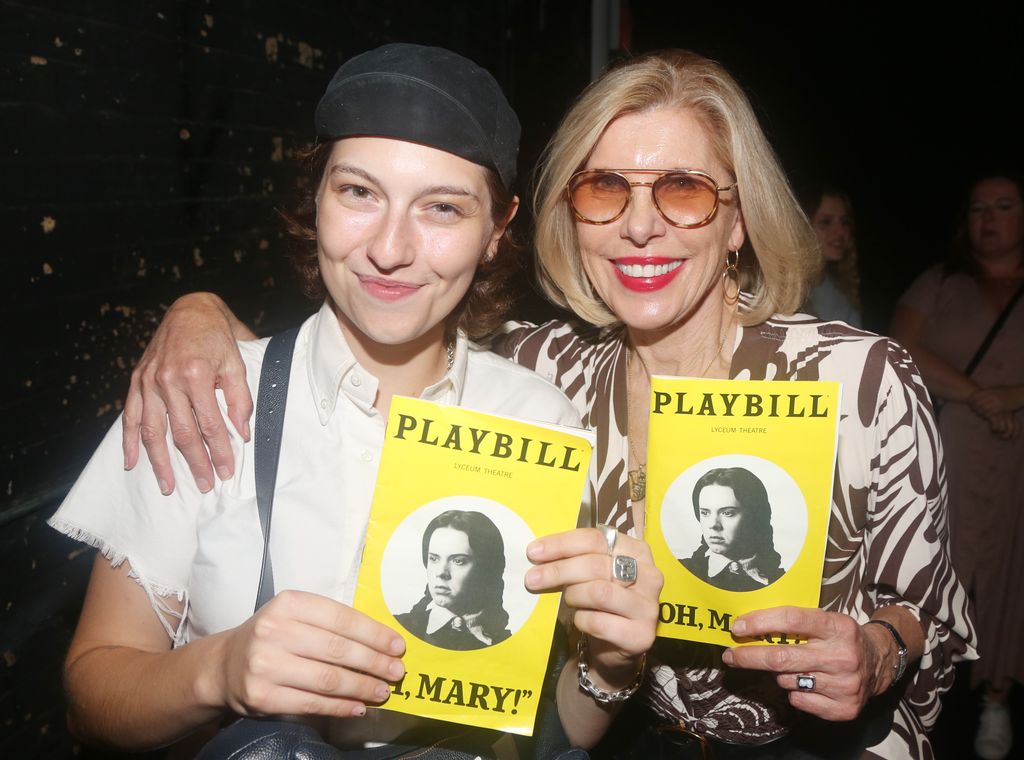 King Princess and Christine Baranski pose backstage at "Oh, Mary!"